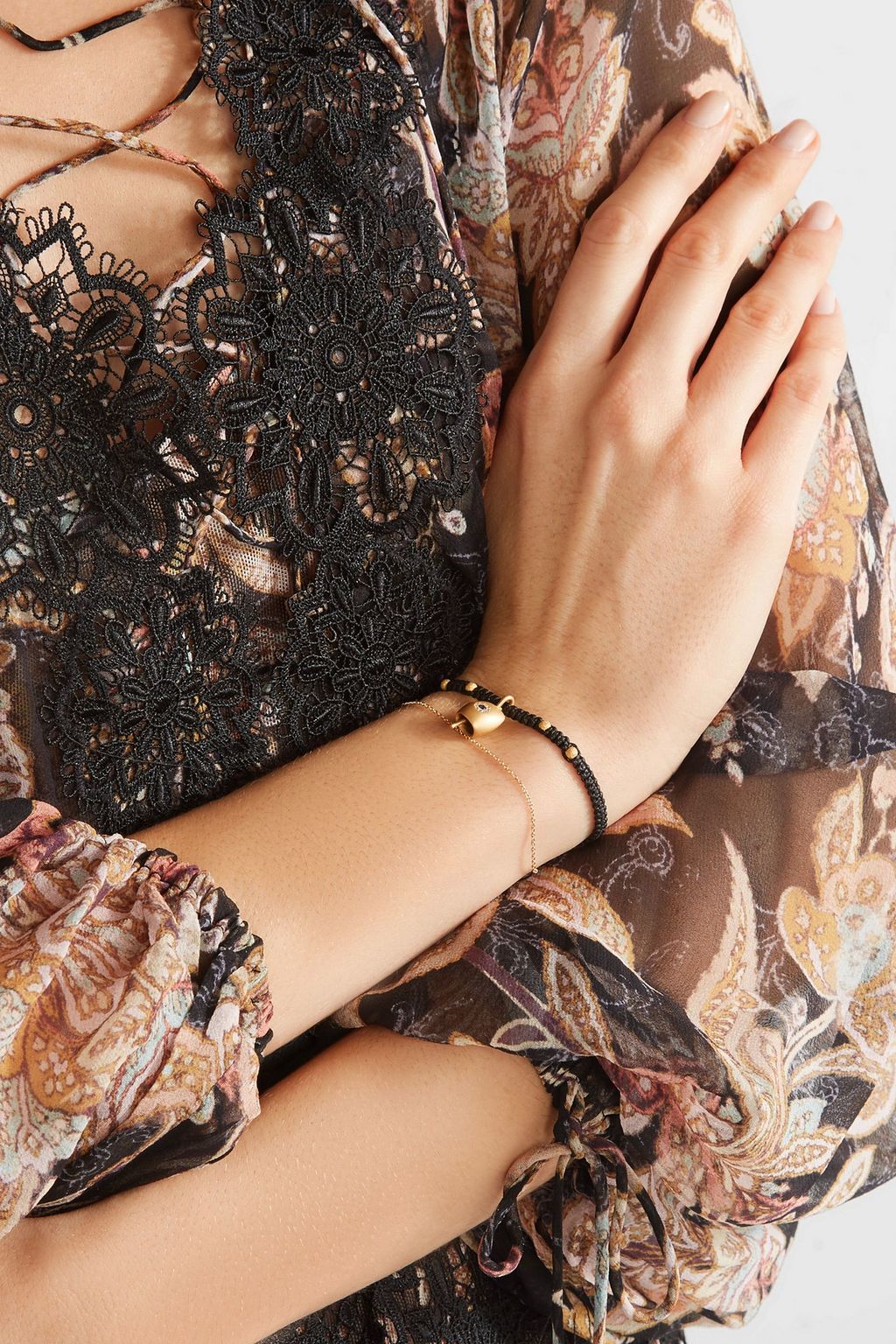 EYE M by ILEANA MAKRI Belle woven, gold-plated and cubic zirconia bracelet