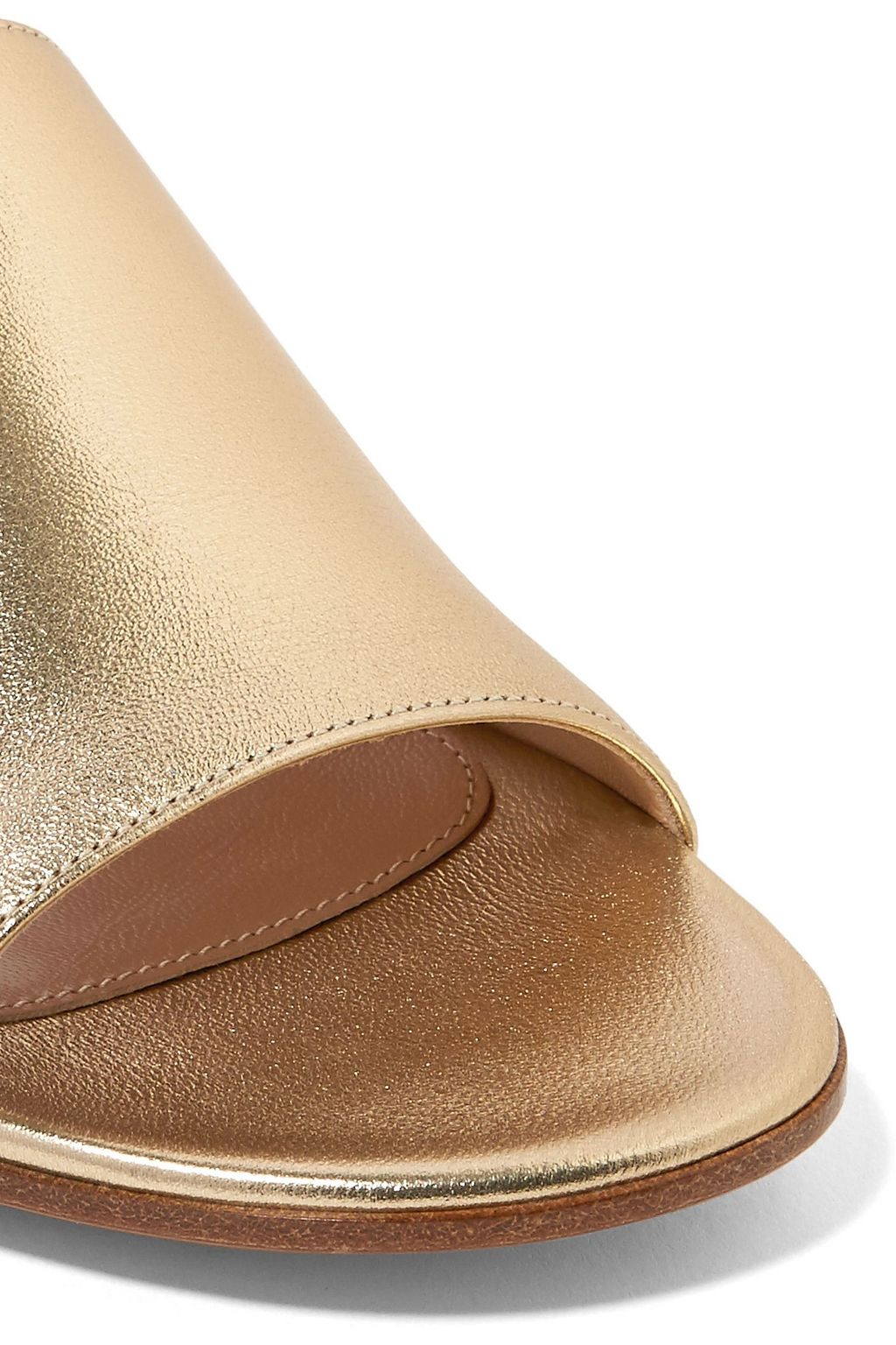 GIANVITO ROSSI Metallic leather slides