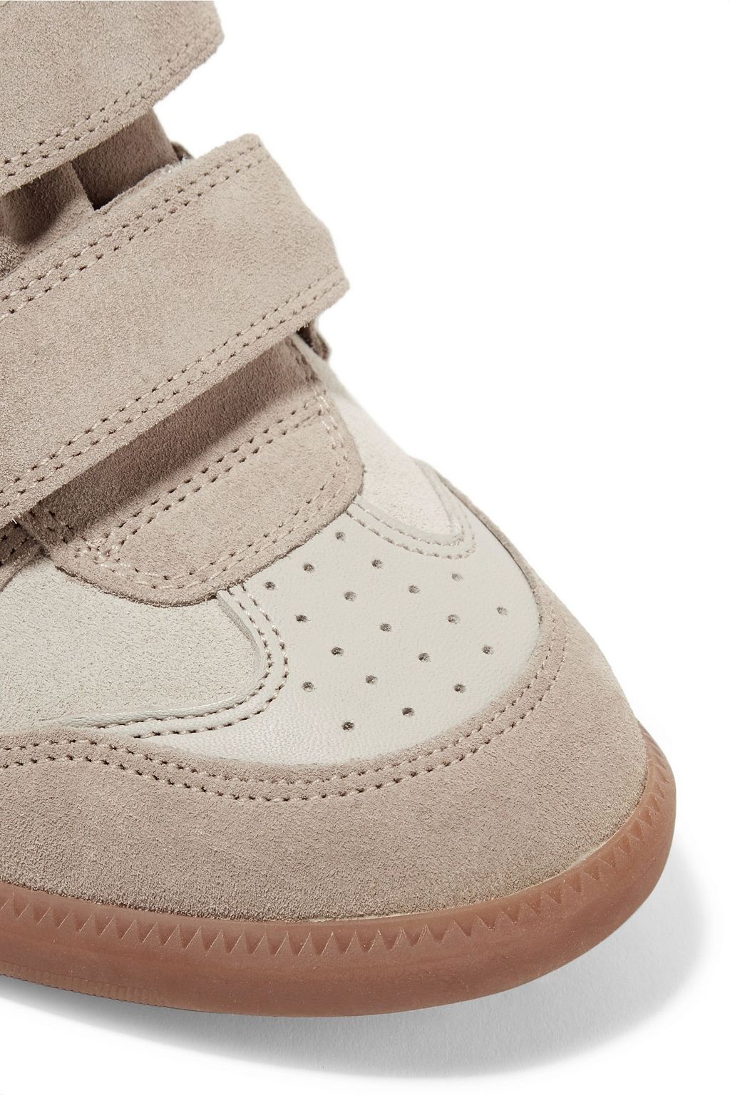 ISABEL MARANT The Bekett suede and leather wedge sneakers