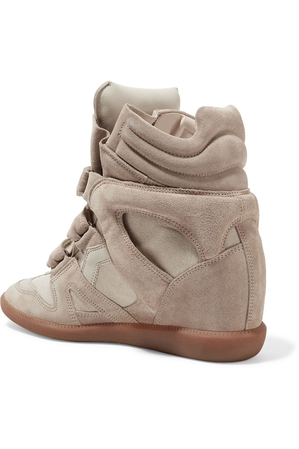 ISABEL MARANT The Bekett suede and leather wedge sneakers