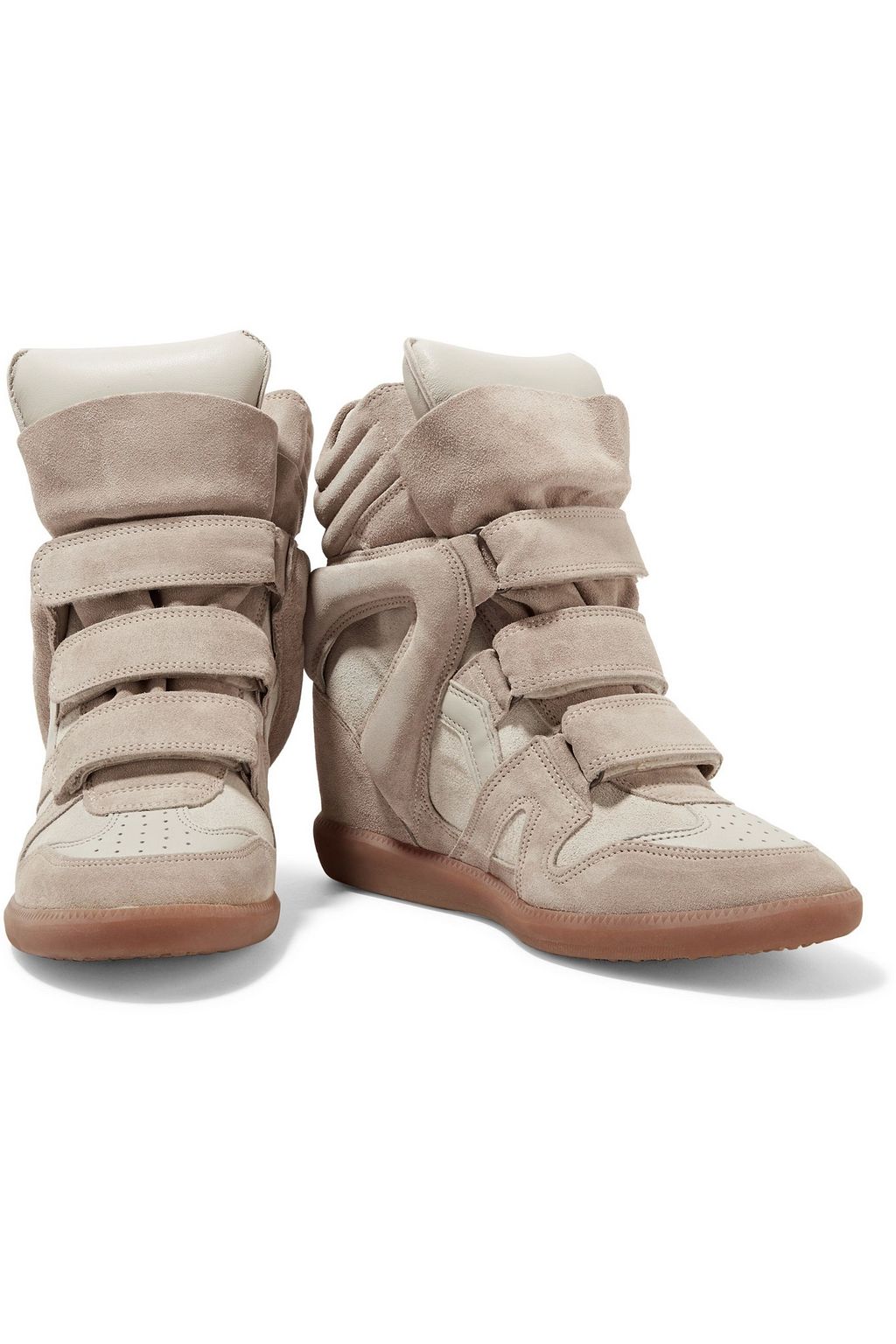 ISABEL MARANT The Bekett suede and leather wedge sneakers