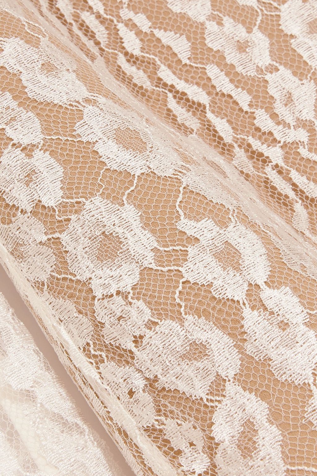 CHLOÉ Cotton-blend tulle-trimmed lace blouse