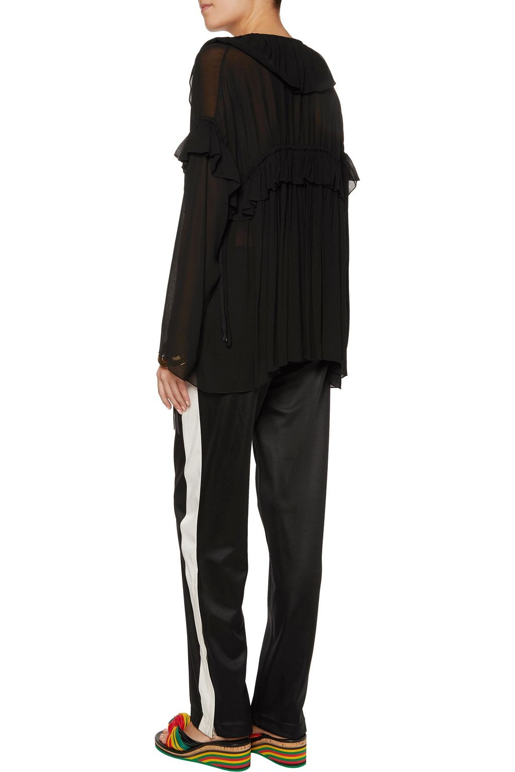 CHLOÉ Ruffled crepe top