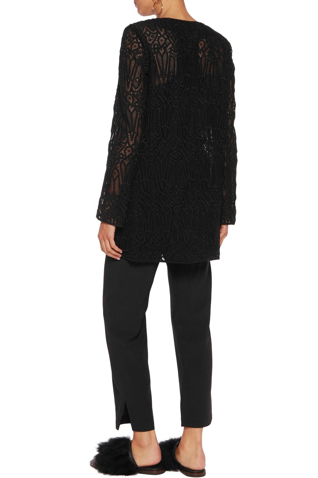 CHLOÉ Embroidered cotton-blend mesh jacket