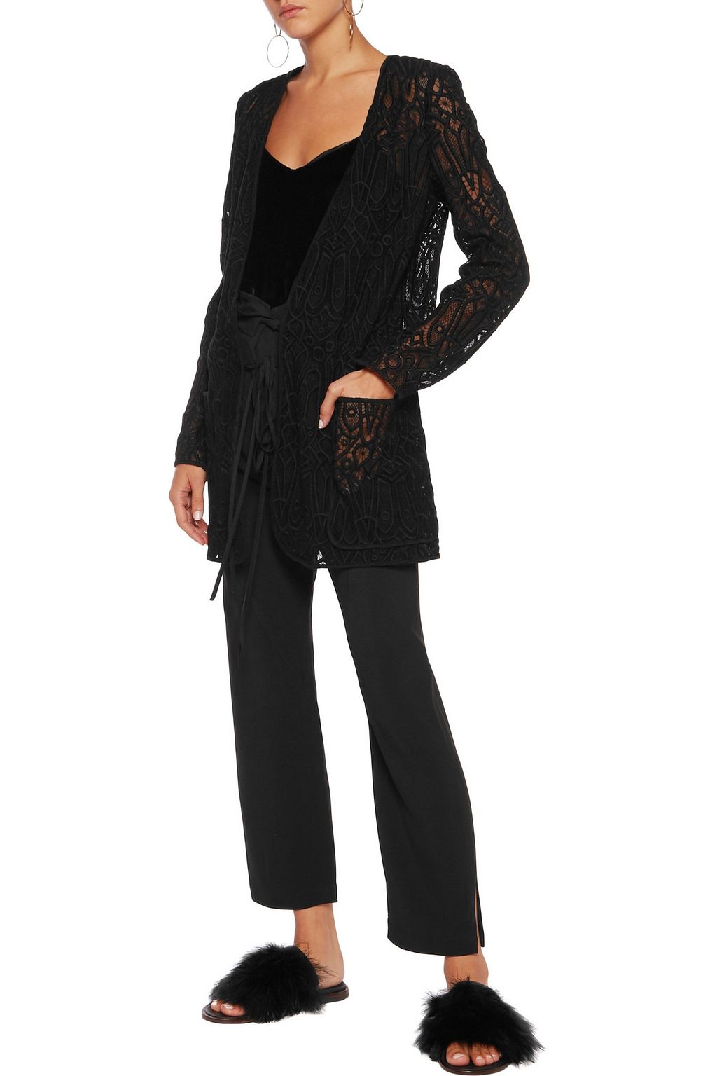 CHLOÉ Embroidered cotton-blend mesh jacket