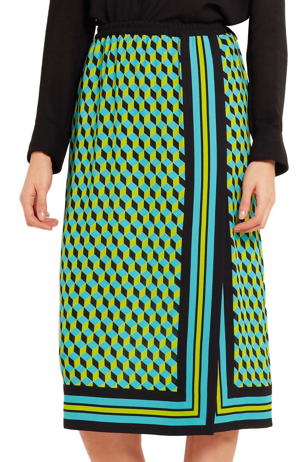 MICHAEL KORS COLLECTION Printed wrap-effect silk-crepe skirt