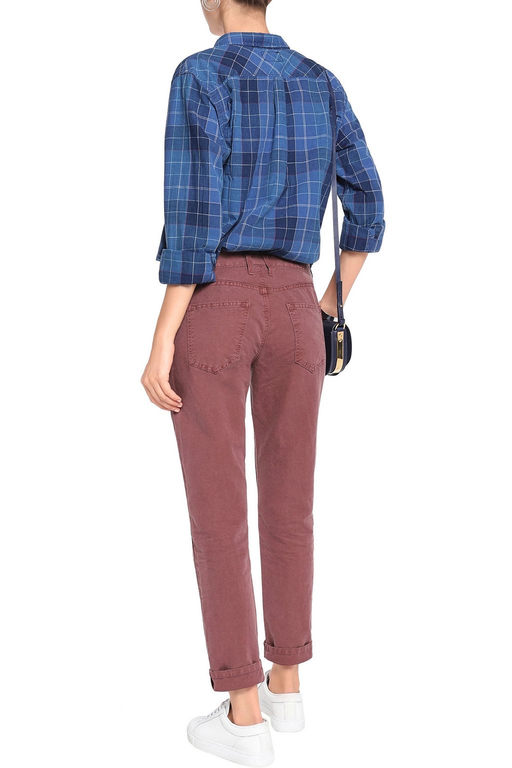 CURRENT/ELLIOTT The Fling slub linen and cotton-blend boyfriend jeans