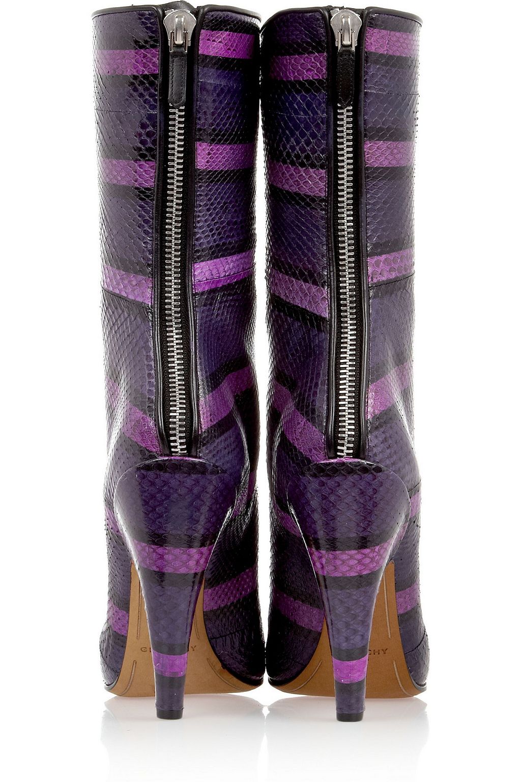 GIVENCHY Patchwork watersnake and eel ankle boots