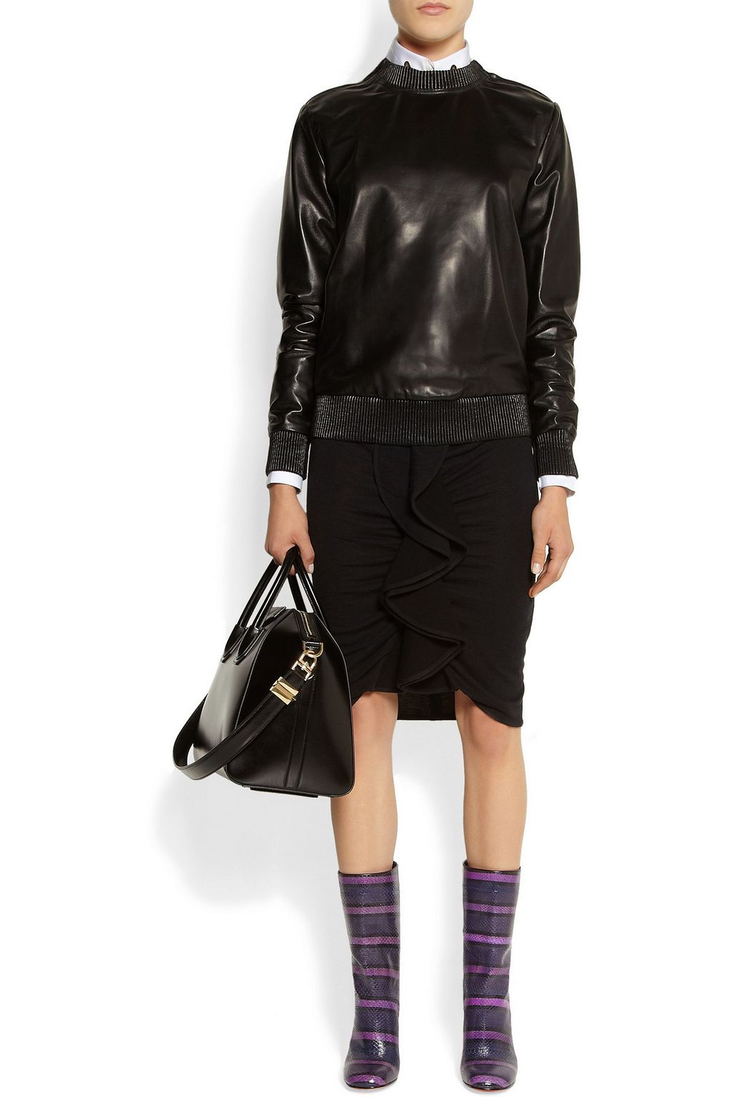 GIVENCHY Patchwork watersnake and eel ankle boots