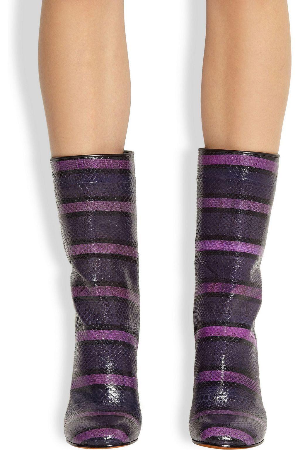 GIVENCHY Patchwork watersnake and eel ankle boots