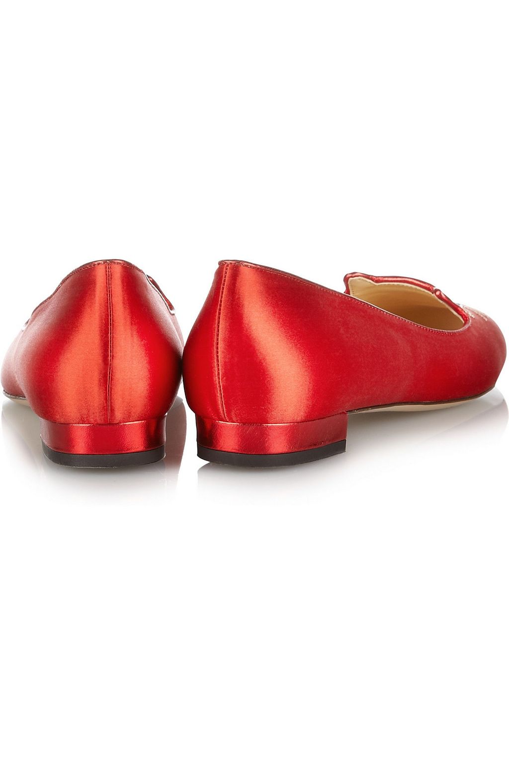 CHARLOTTE OLYMPIA Kitty embroidered satin slippers