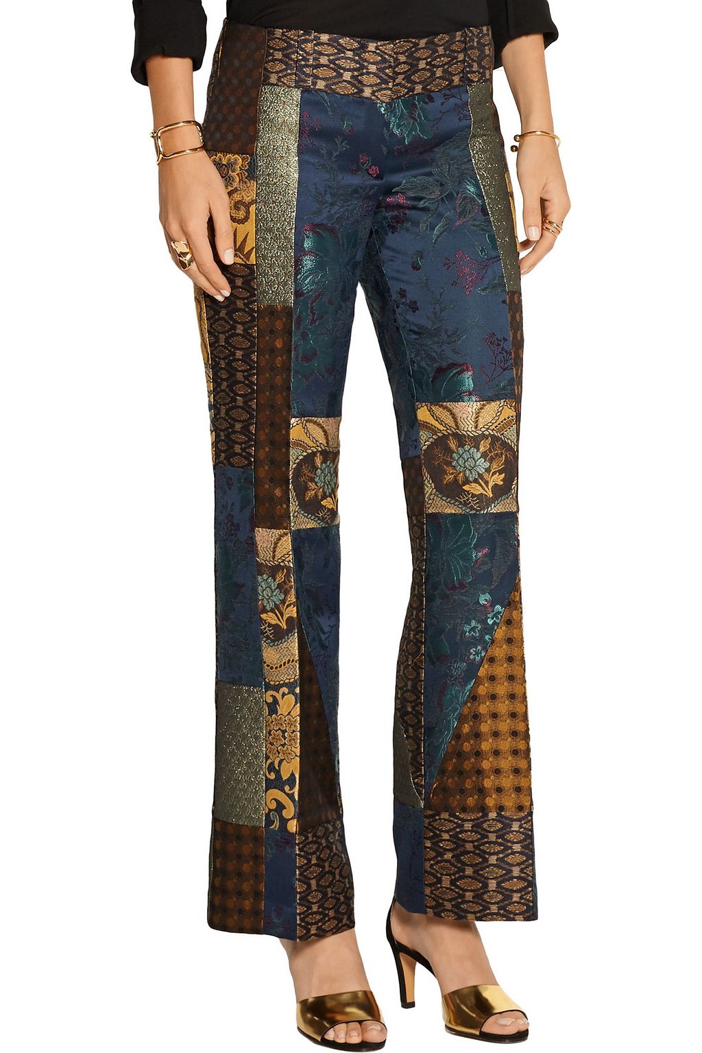 ETRO Patchwork jacquard flared pants
