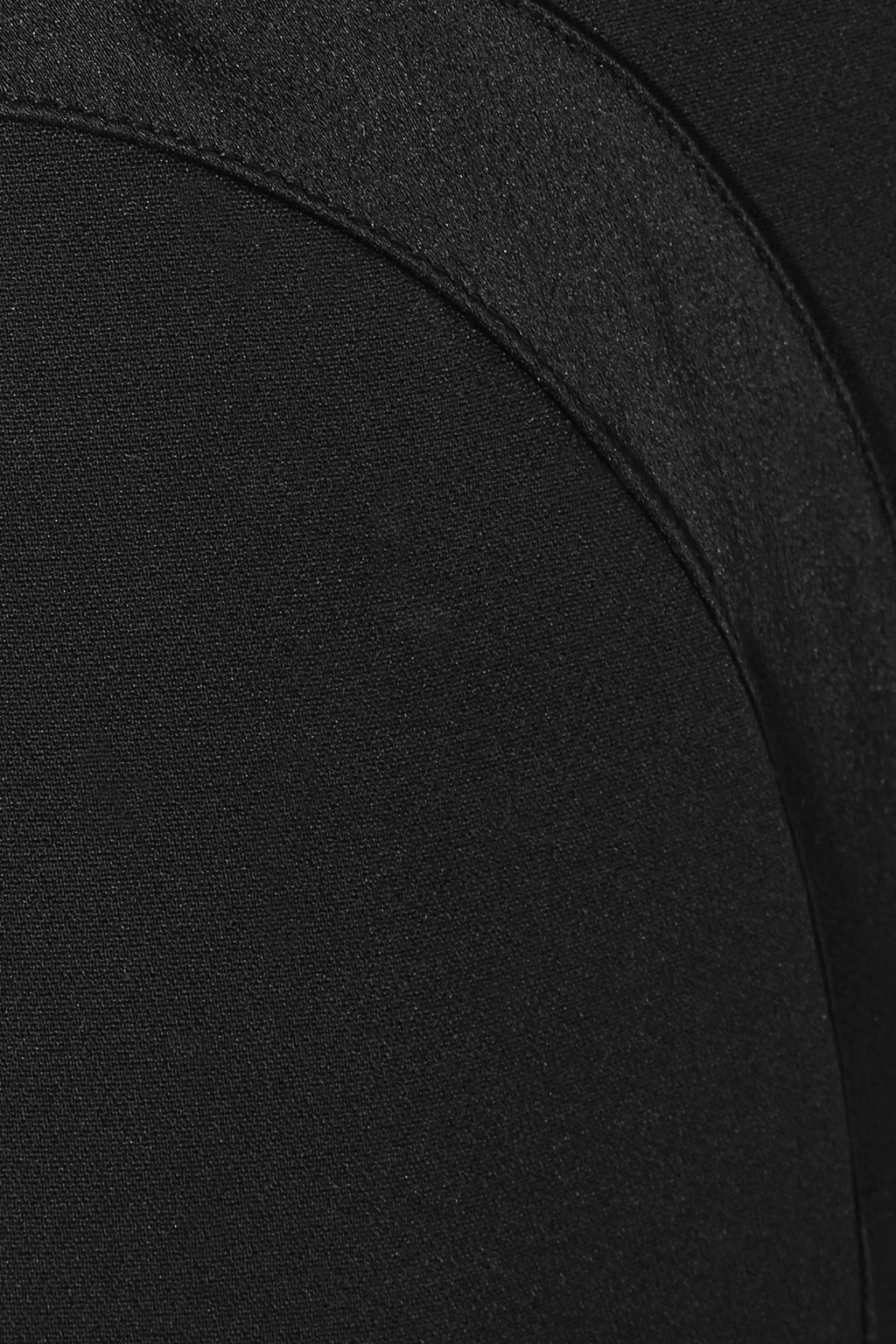 MUGLER Side-split satin-trimmed crepe maxi skirt
