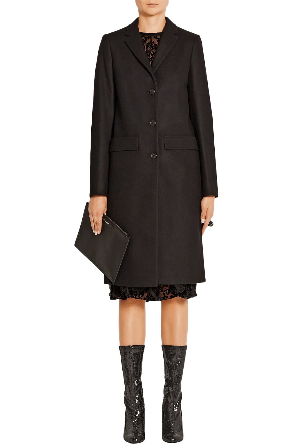 GIVENCHY Boots in sequined black stretch-leather