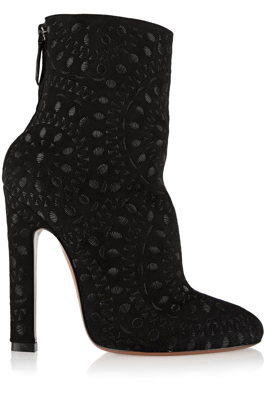 Black Embroidered suede ankle boots Alaia High Heel Ankle Boots