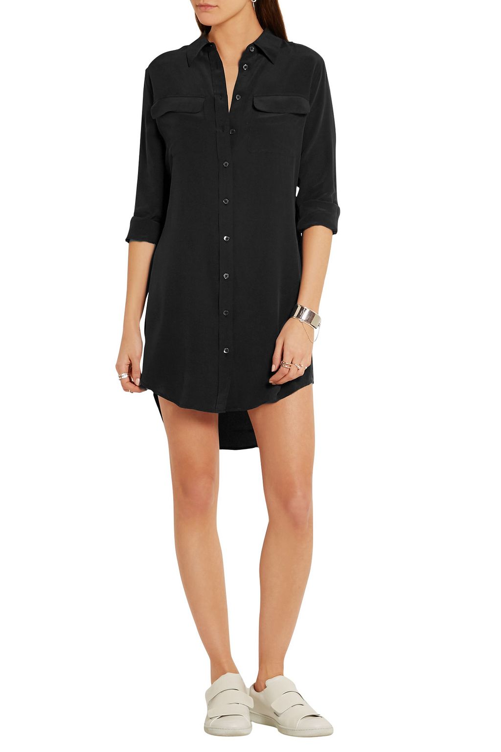 EQUIPMENT Slim Signature washed-silk mini shirt dress
