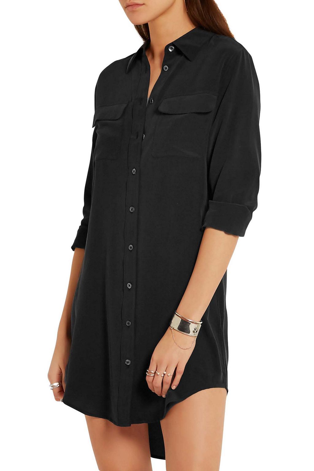 EQUIPMENT Slim Signature washed-silk mini shirt dress