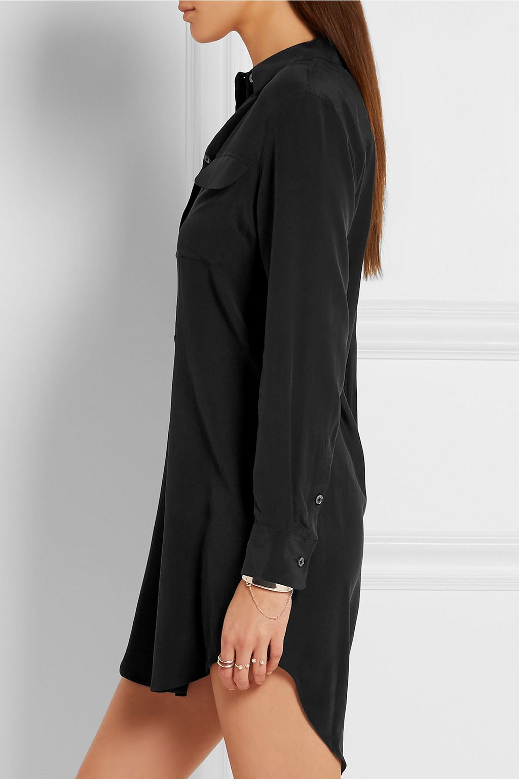 EQUIPMENT Slim Signature washed-silk mini shirt dress