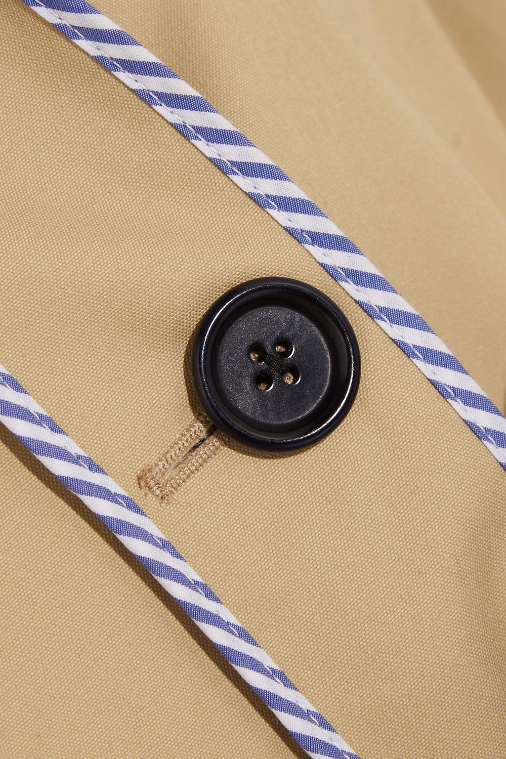 J.CREW Hawthorne stripe-trimmed cotton-twill trench coat