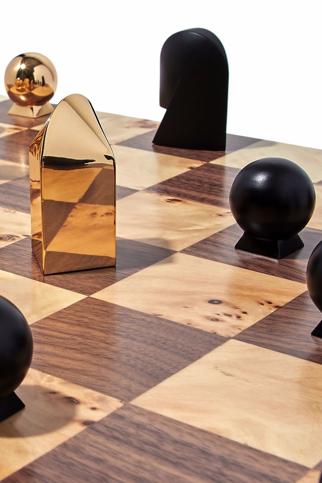 AERIN Shagreen, zinc, and wood chess set
