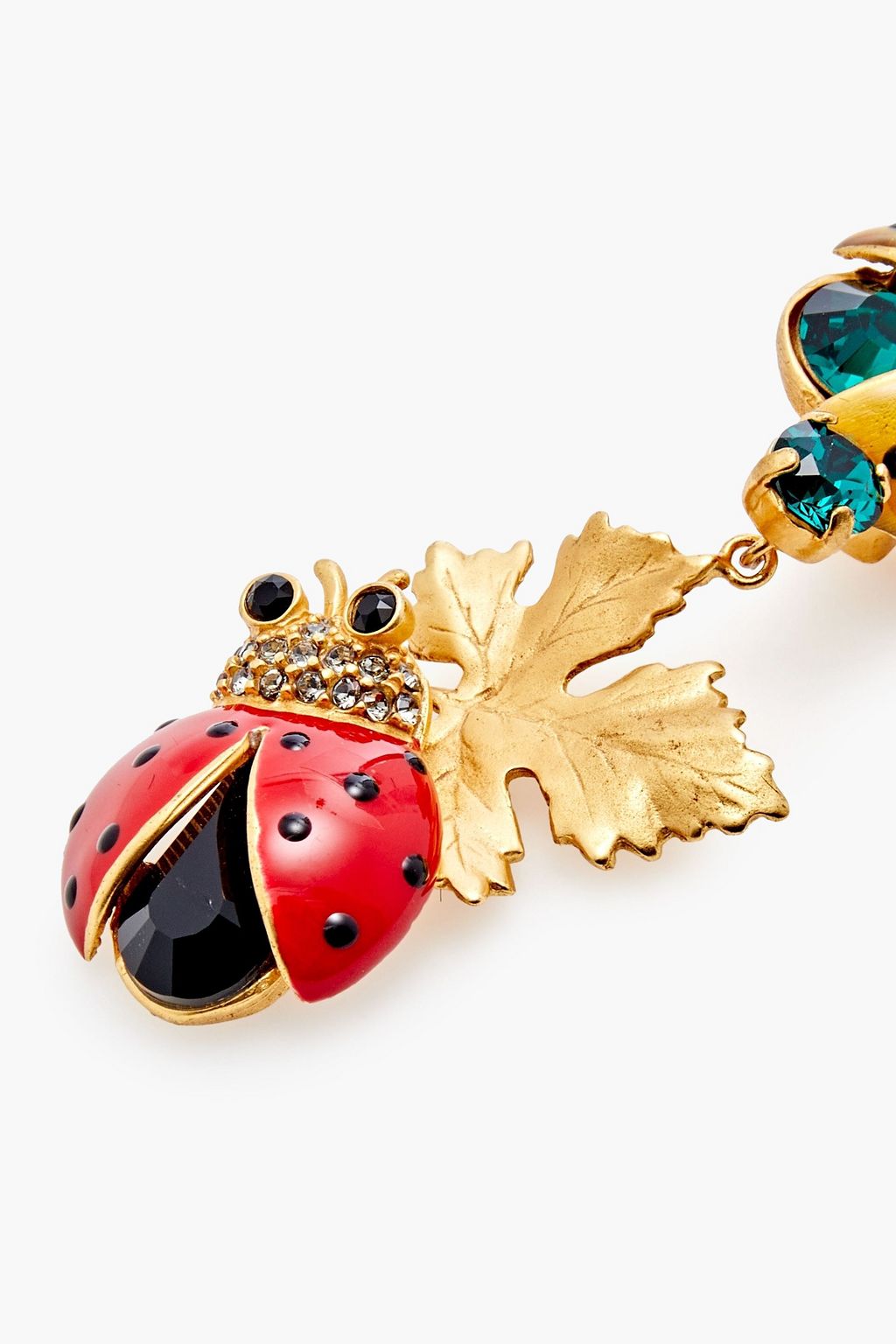 DOLCE&GABBANA Gold-plated, crystal and enamel clip earrings