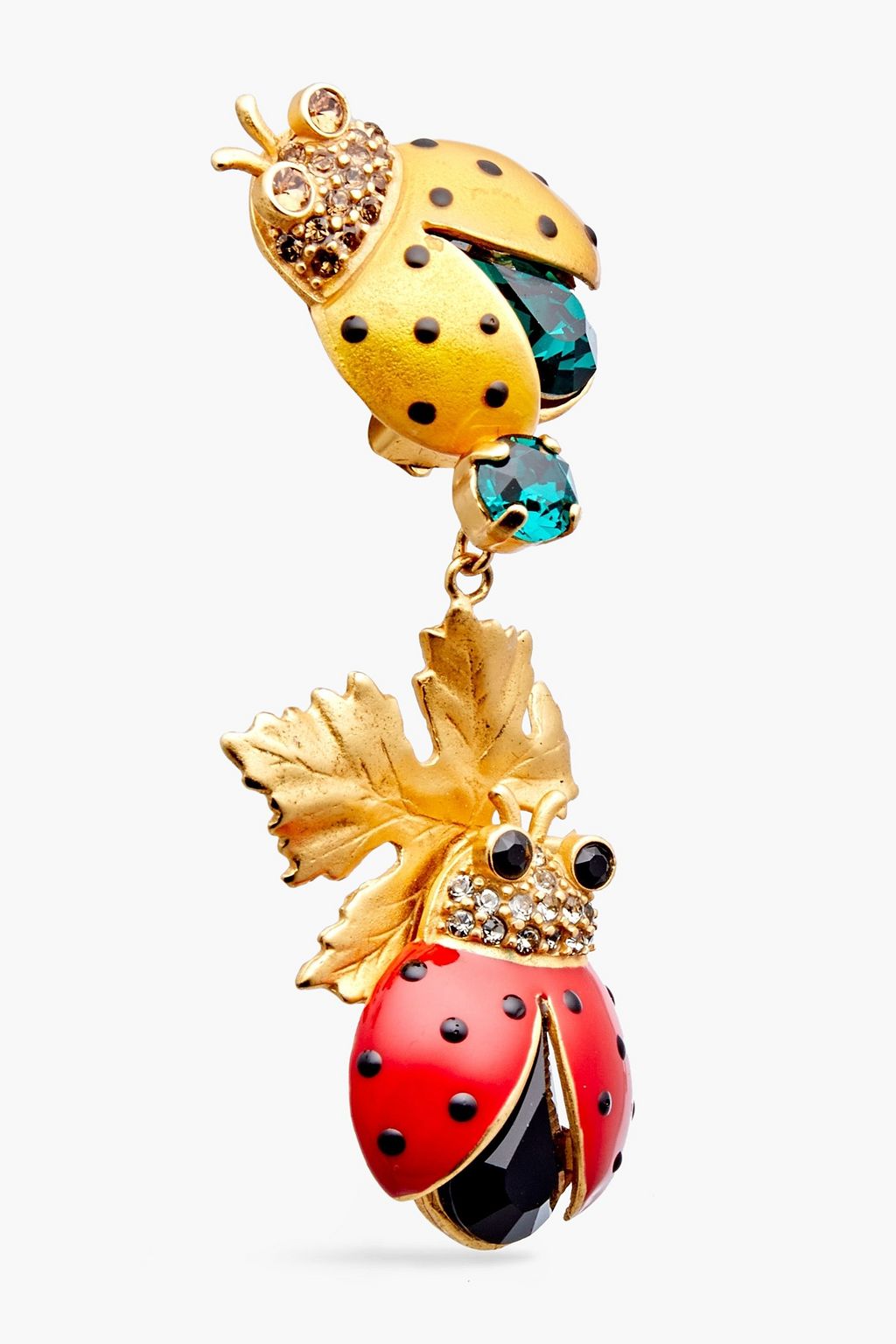 DOLCE&GABBANA Gold-plated, crystal and enamel clip earrings