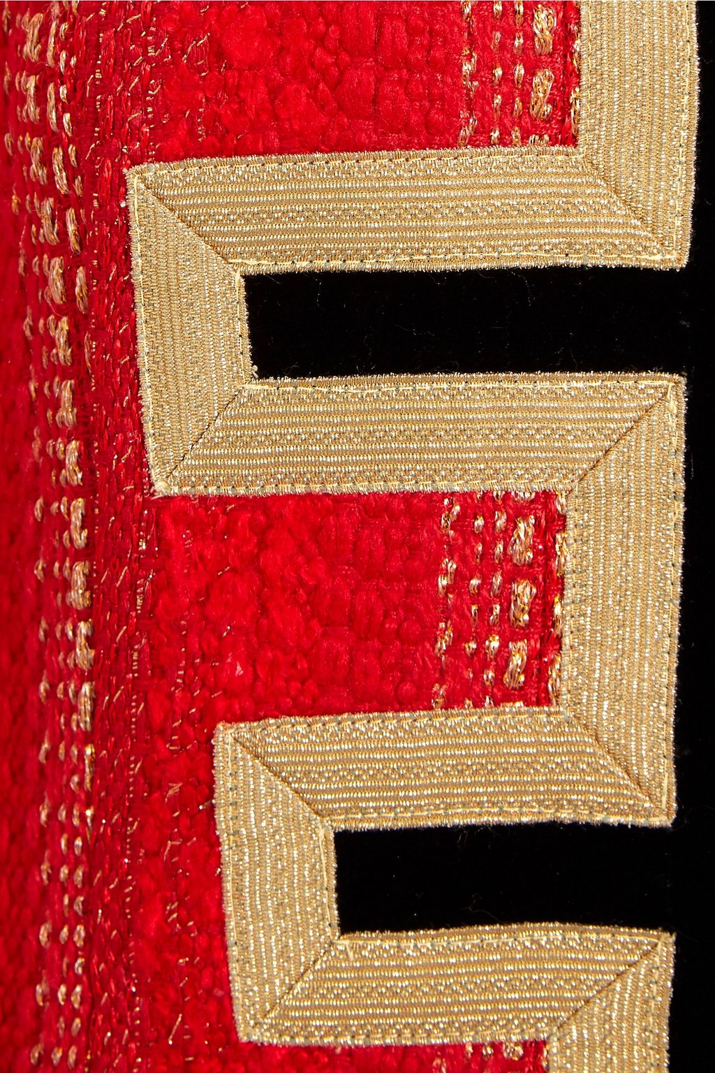 GIVENCHY Velvet-trimmed jacket in red and gold tweed