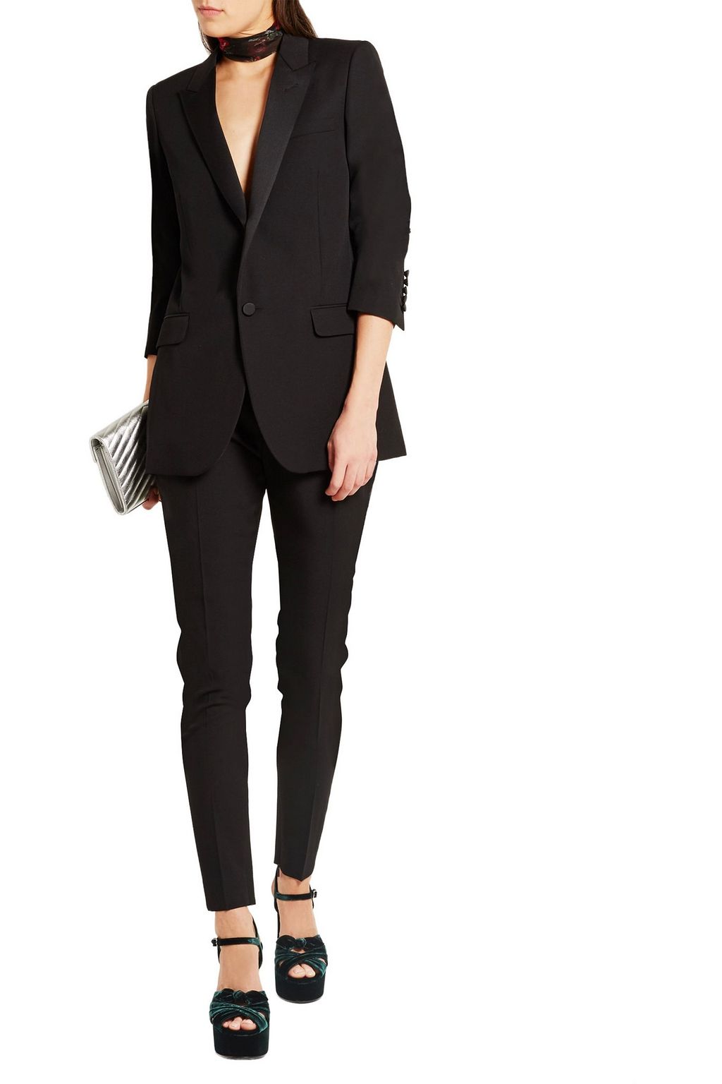 SAINT LAURENT Candy velvet platform sandals