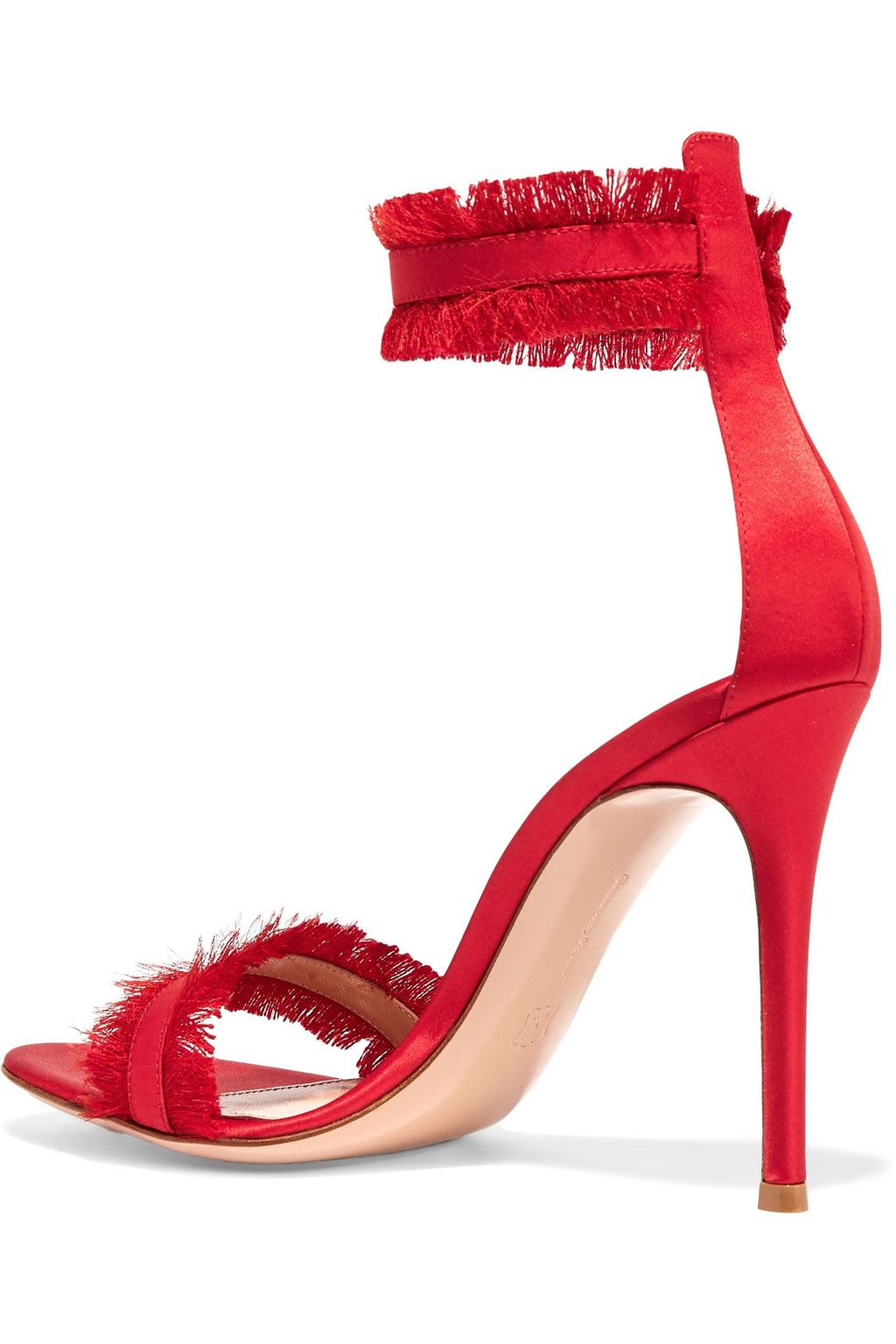 GIANVITO ROSSI Portofino fringed satin sandals