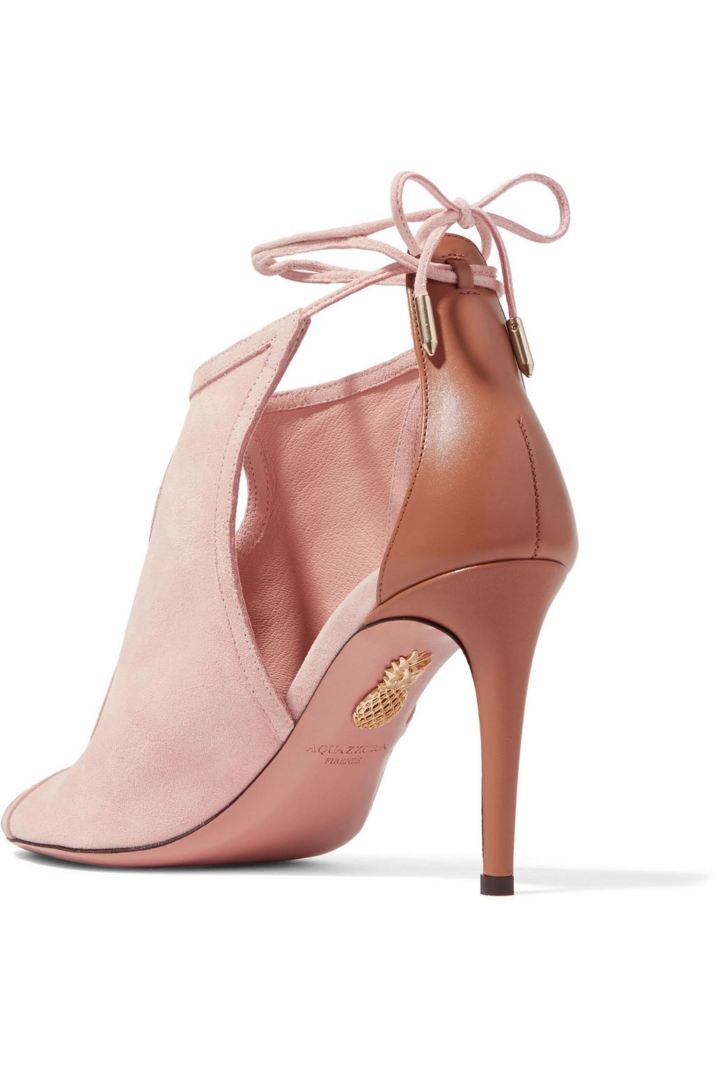 AQUAZZURA Nomad cutout suede and leather sandals