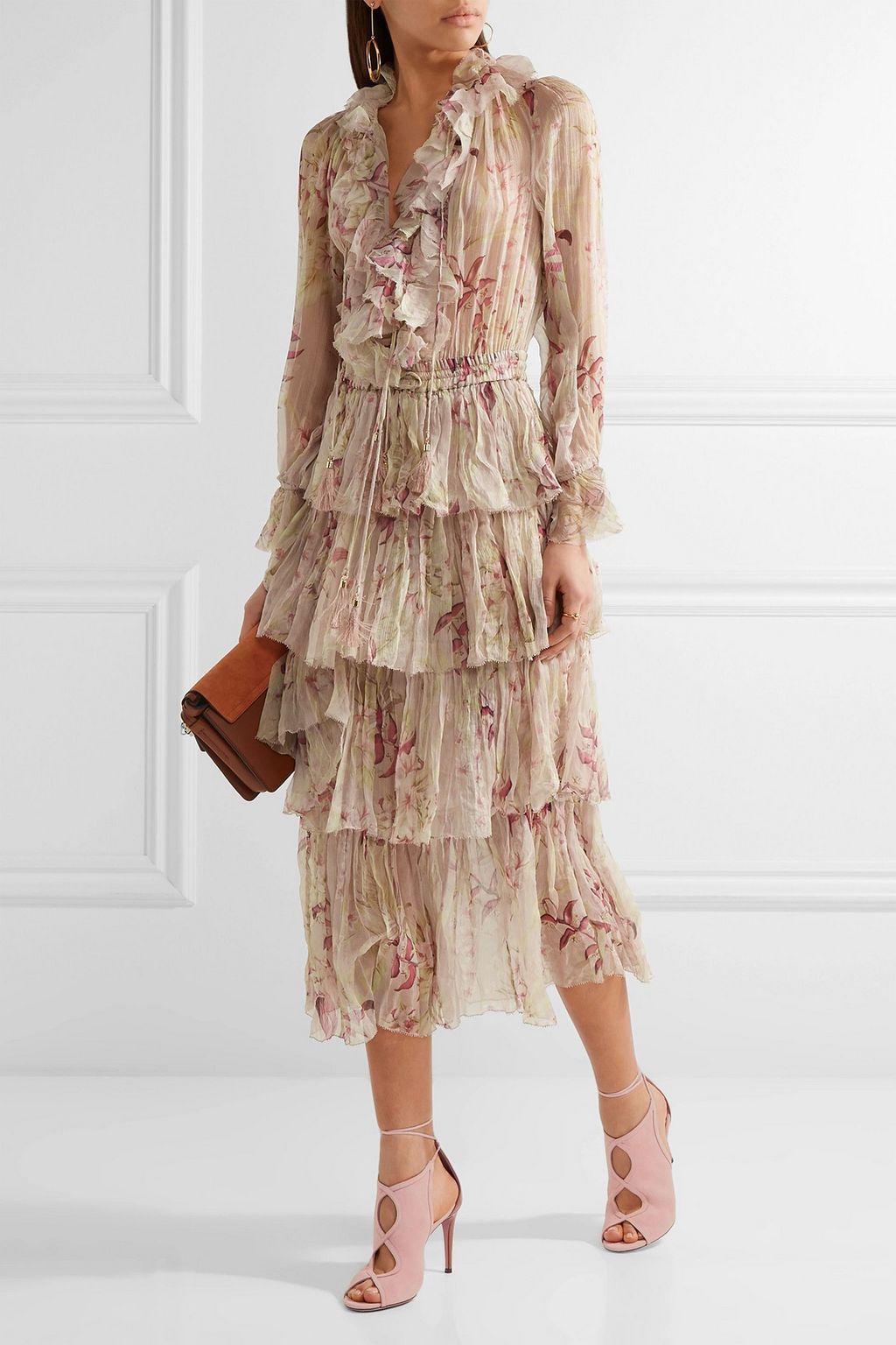 AQUAZZURA Nomad cutout suede and leather sandals