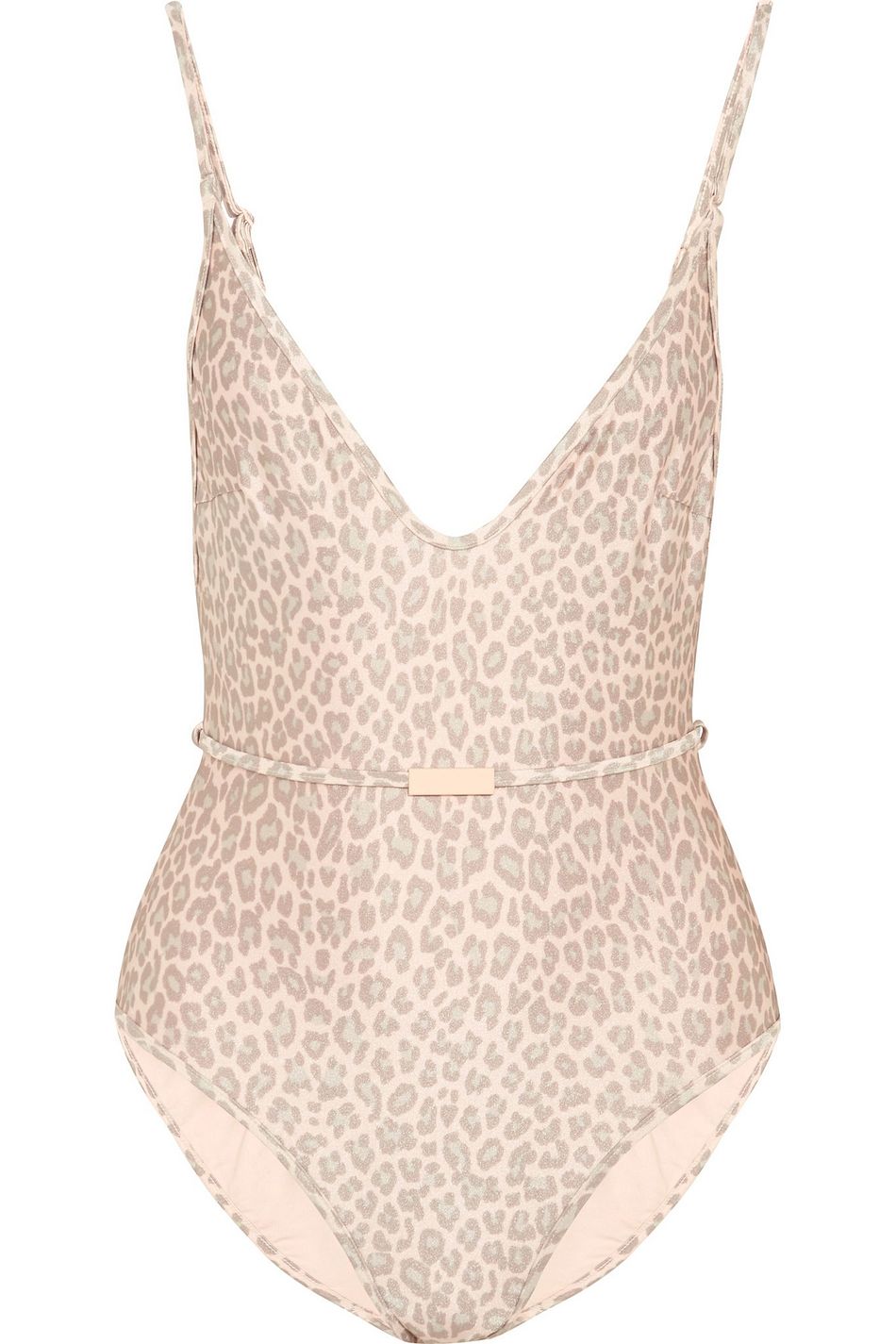 leopard print belted swimsuit
