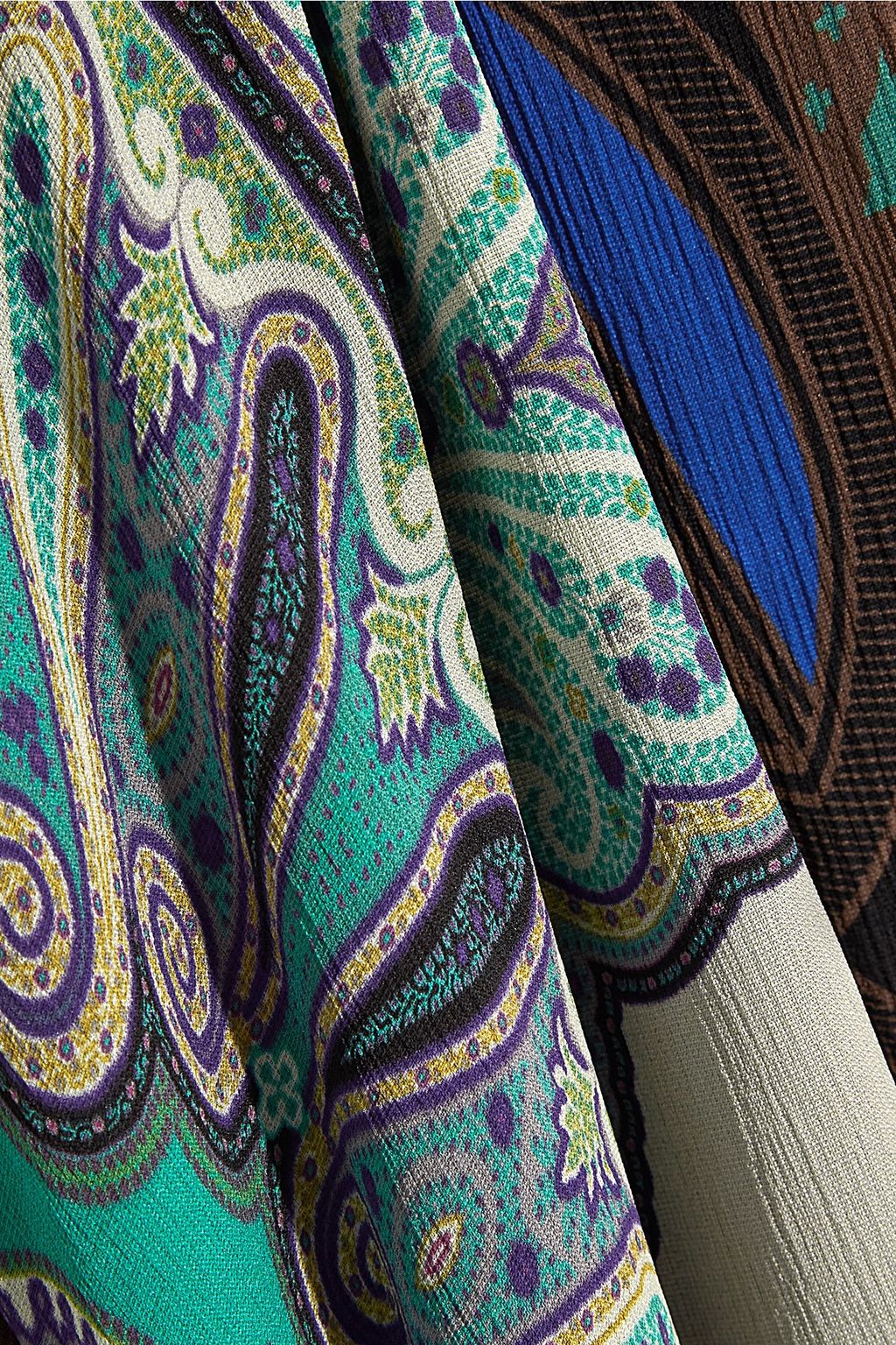 ETRO Embellished printed silk-crepon gown