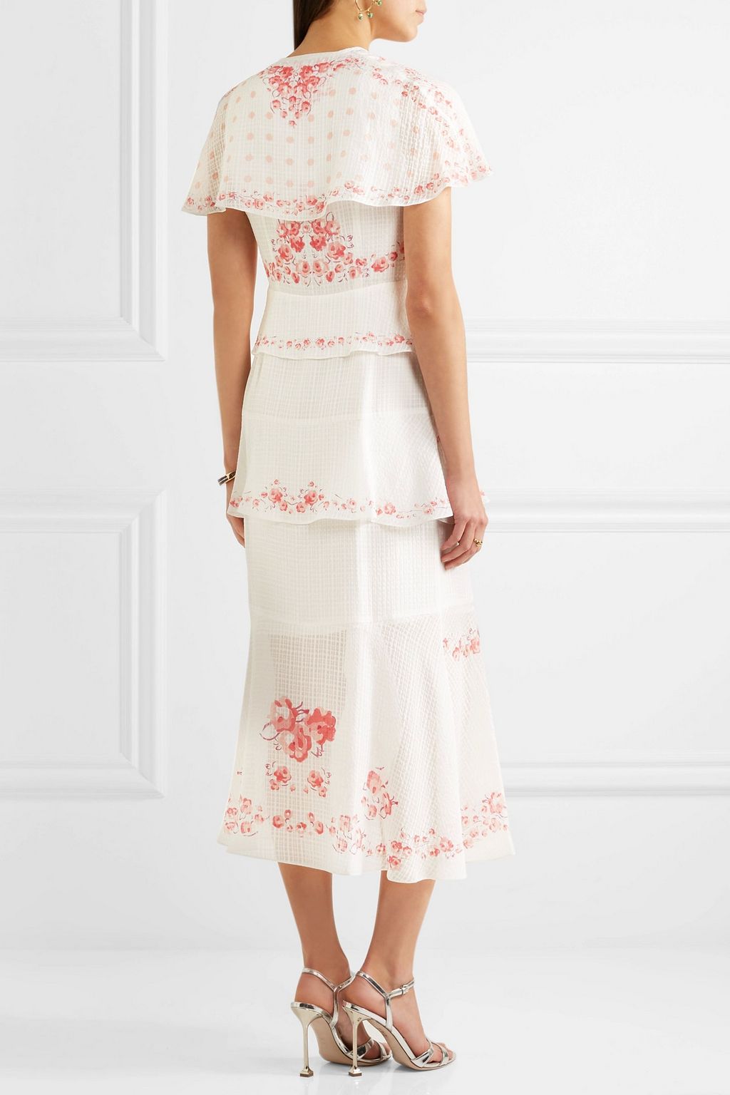 VILSHENKO Maya convertible floral-print silk-jacquard midi dress