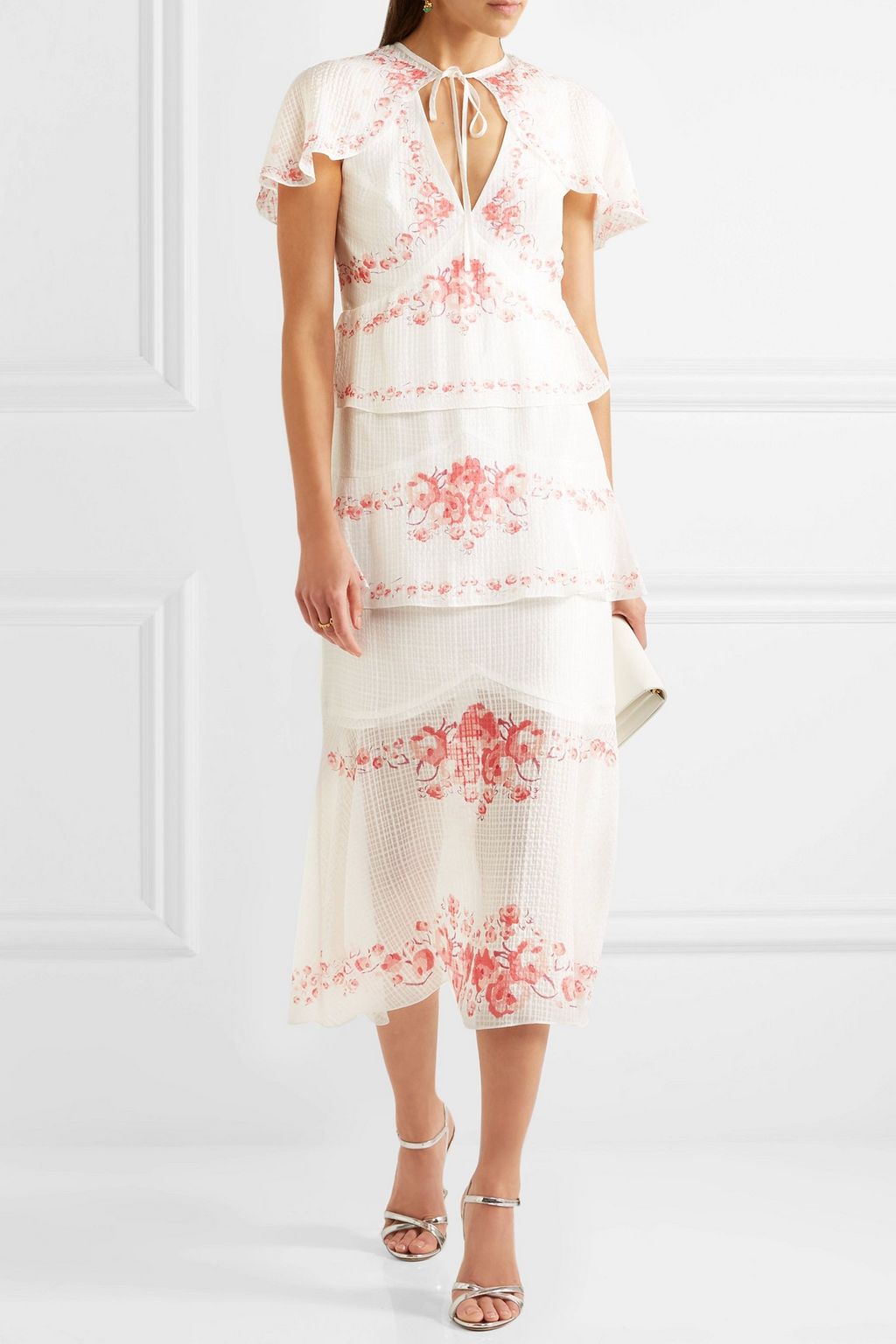 VILSHENKO Maya convertible floral-print silk-jacquard midi dress