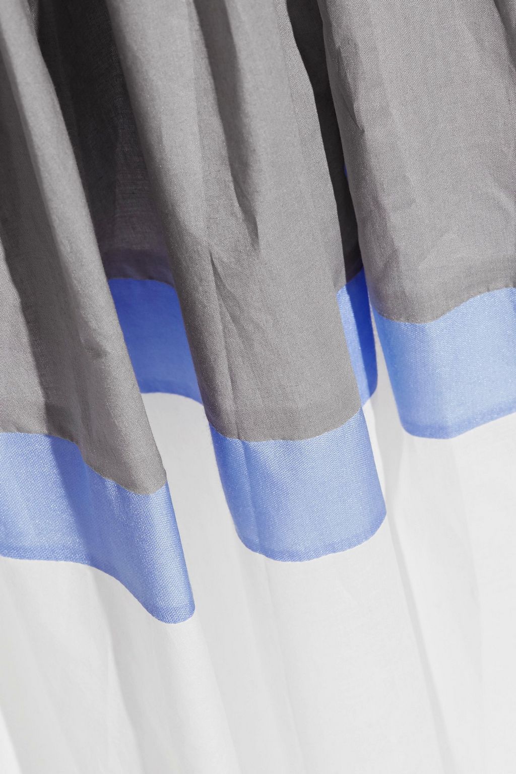 VIKA GAZINSKAYA Pleated color-block cotton-poplin midi skirt