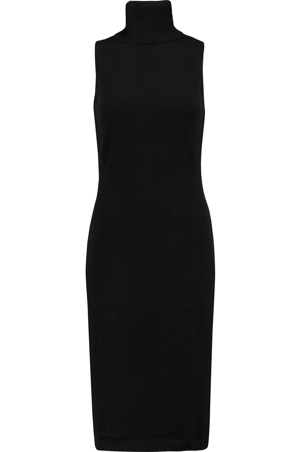 black cashmere turtleneck dress