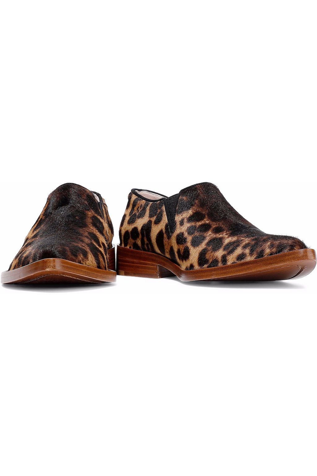 VICTORIA BECKHAM Leopard-print calf hair loafers