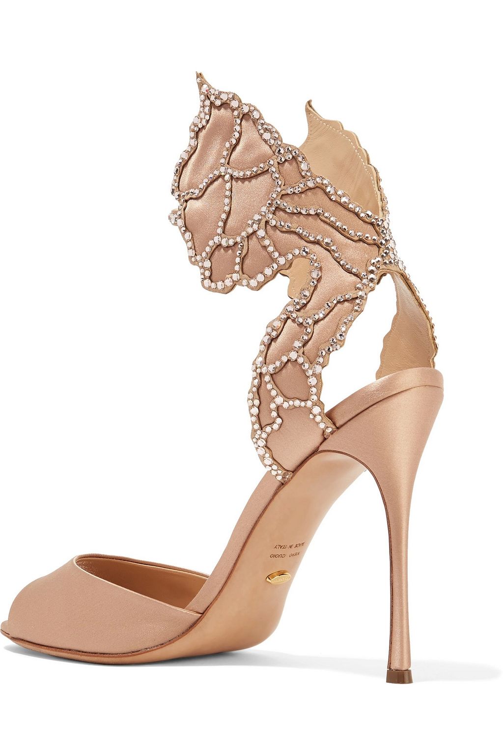 SERGIO ROSSI Crystal-embellished satin sandals
