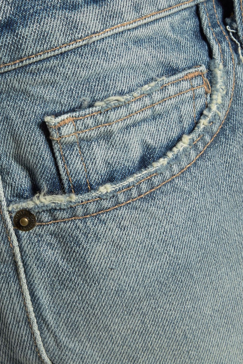 CURRENT/ELLIOTT The Cropped distressed mid-rise straight-leg jeans