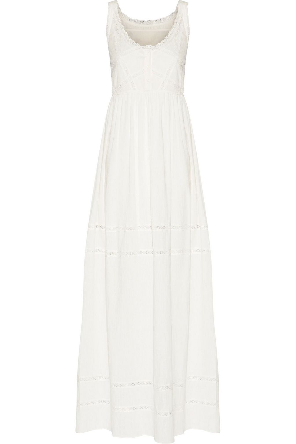 white gauze maxi dress
