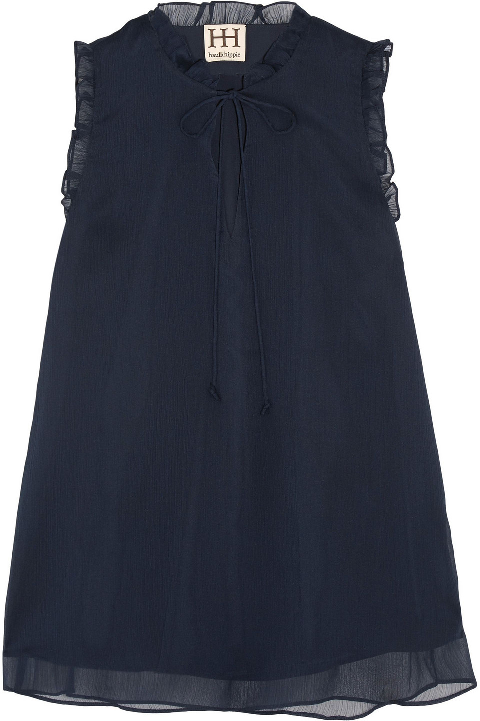 haute hippie - bow-detailed georgette blouse - blue - m