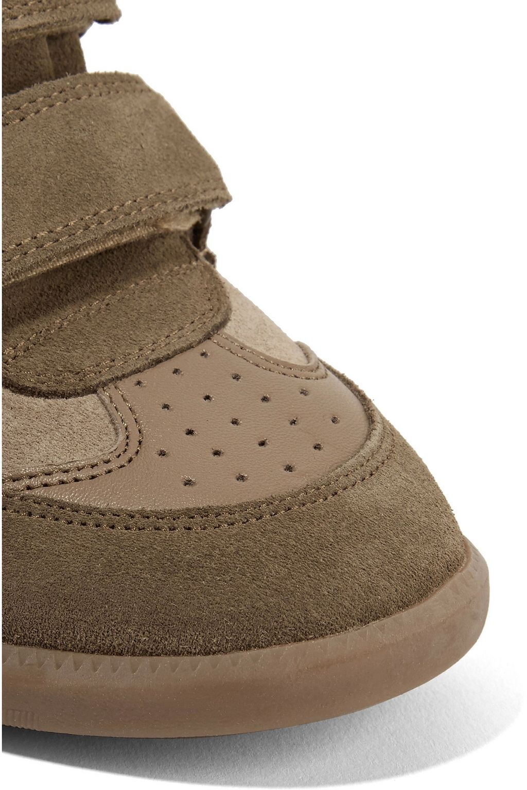 ISABEL MARANT Bekett leather-paneled suede wedge sneakers