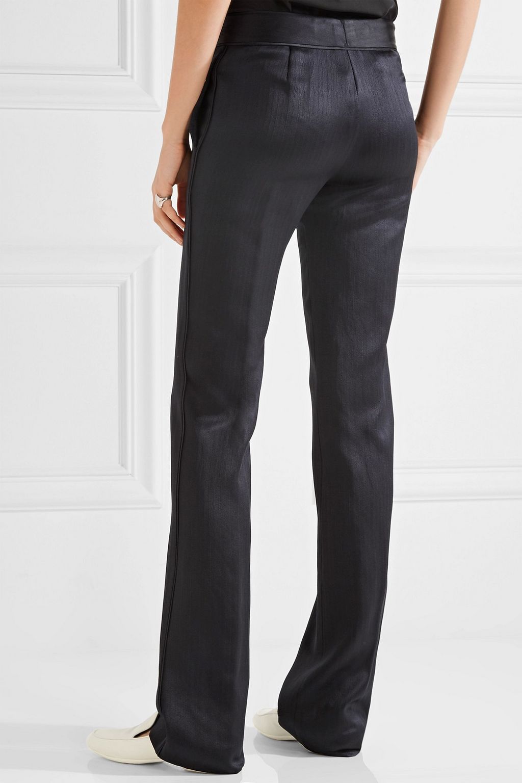 GABRIELA HEARST Herringbone silk-crepe straight-leg pants
