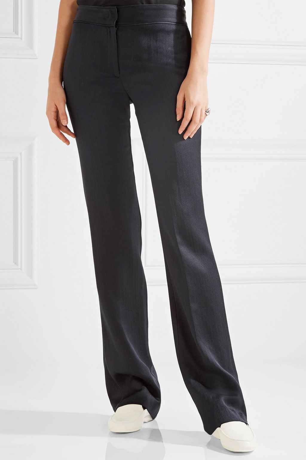 GABRIELA HEARST Herringbone silk-crepe straight-leg pants