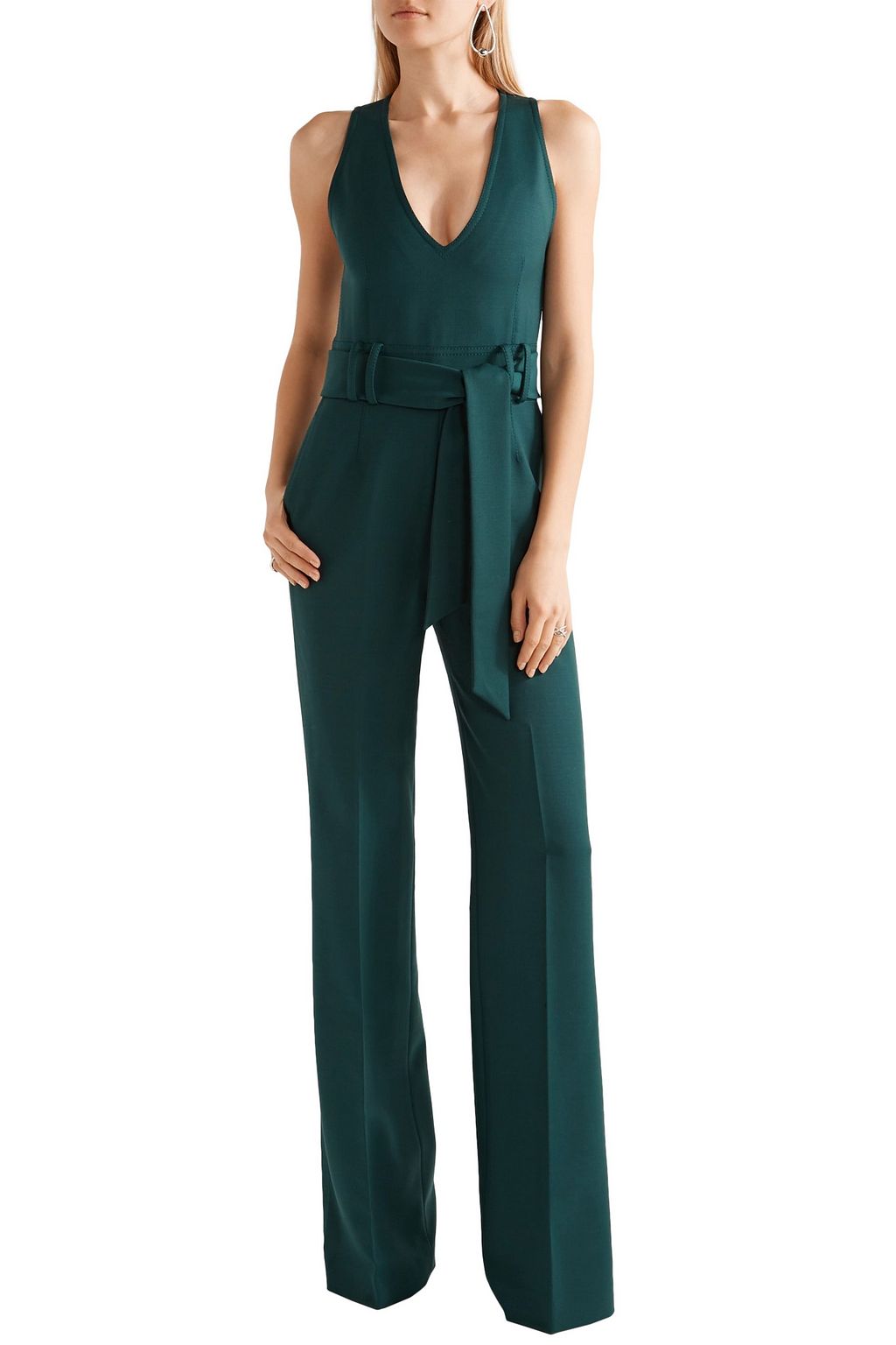 GABRIELA HEARST Belted wool-blend jumpsuit