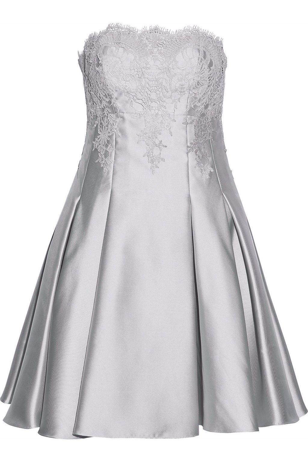 metallic lace applique gown
