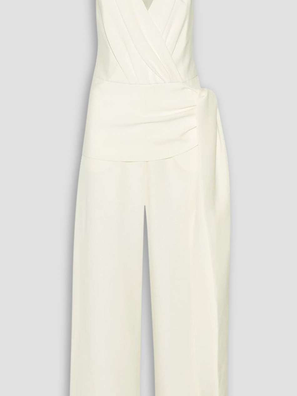 wrap-effect silk-crepe jumpsuit