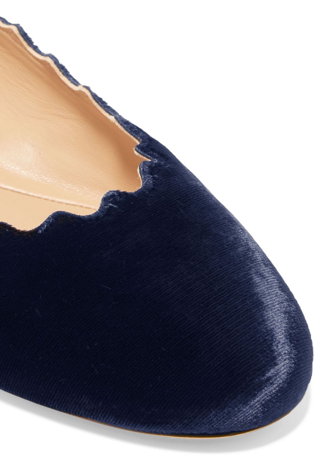 CHLOÉ Lauren scalloped velvet ballet flats