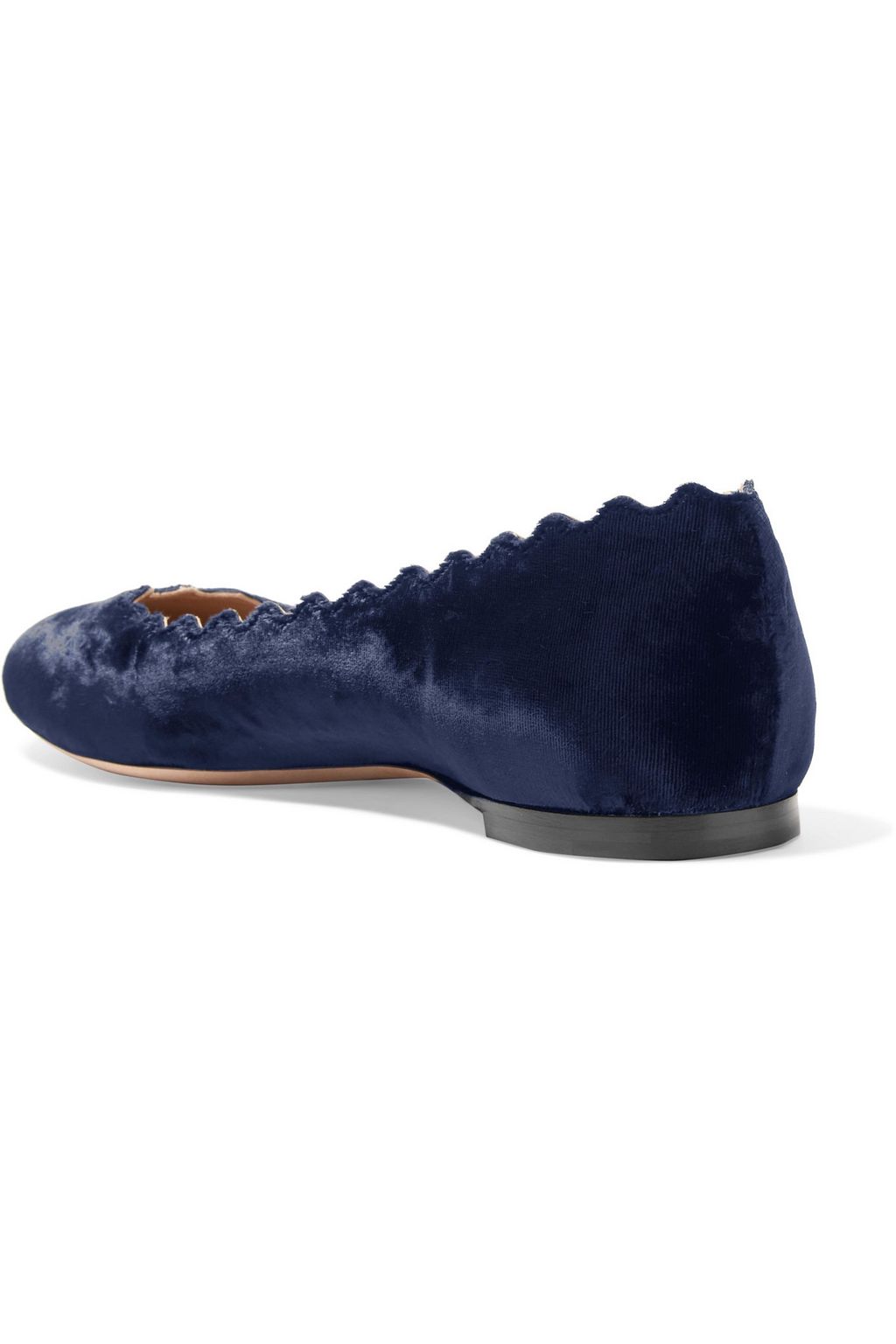 CHLOÉ Lauren scalloped velvet ballet flats